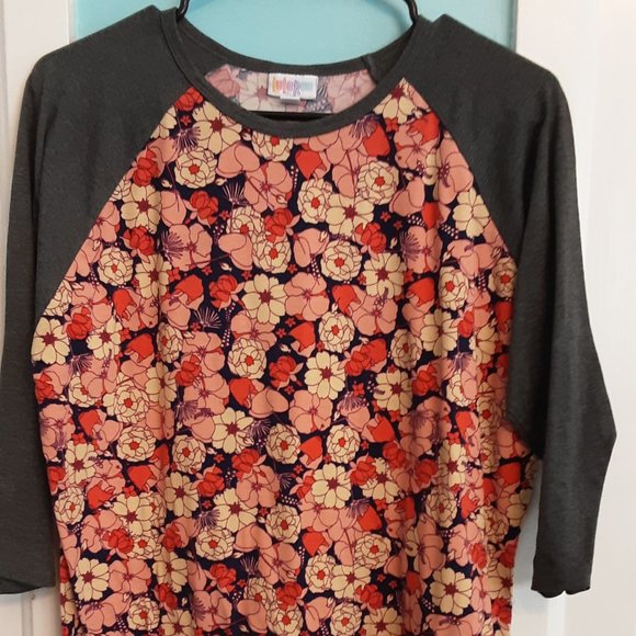 LuLaRoe Tops - Lularoe Orange Floral 3/4 sleeve shirt